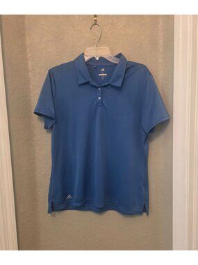 Adidas Golf Ladies Blue Short Sleeve Performance Golf Polo Shirt XL EUC